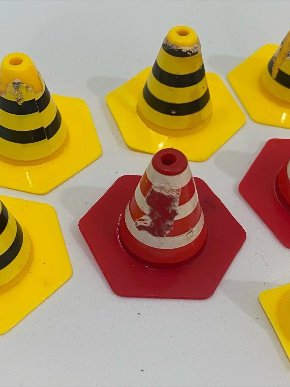 Vintage Lot Of Construction Plastic Toys Workers Roadblocks Cones Signs